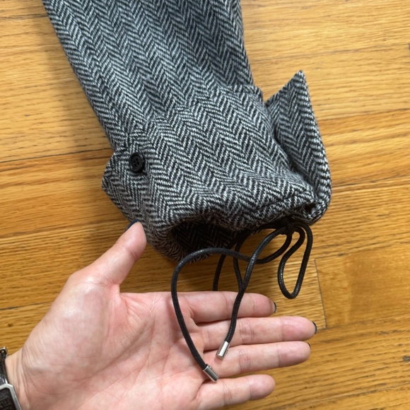 MONSE Fall 2017 Runway Wool Herringbone Lace-up Pants in Charcoal White Size 4 - Picture 11 of 15